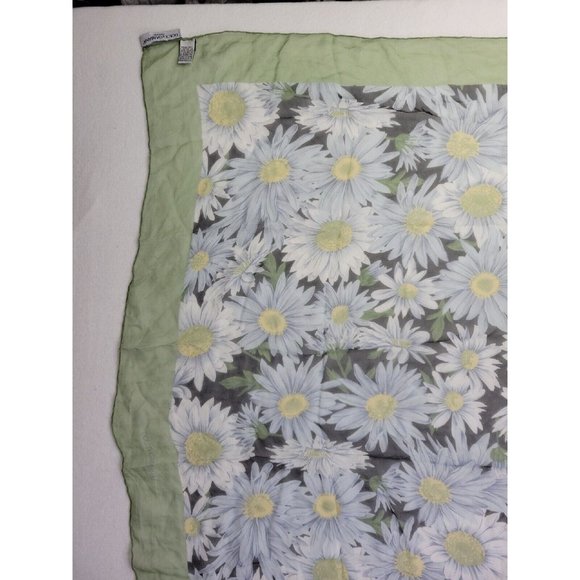 Dolce & Gabbana Foulard Large Square Neck Scarf Daisy Rolled Hem 100% Silk D&G - Picture 7 of 12